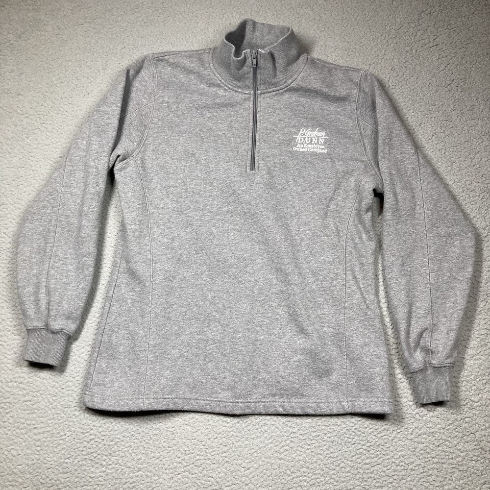 P. Graham Dunn Sweatshirt Women's Large Gray 1/4 Zip Mock Neck Dalton Ohio‎